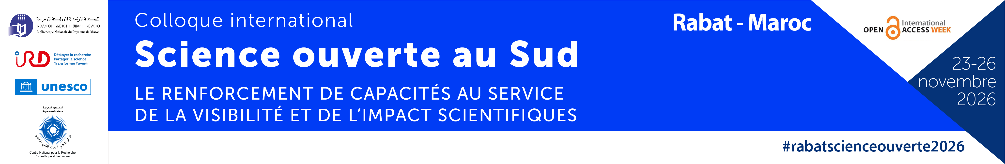 Science ouverte au Sud. 4ème édition. Rabat 2026 « Le renforcement de capacités au service de la visibilité et de l’impact scientifiques »>