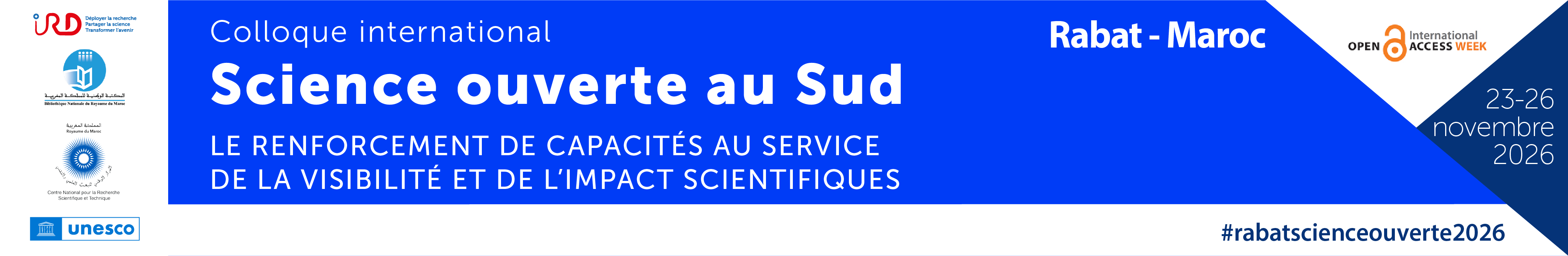Science ouverte au Sud. 4ème édition. Rabat 2026 « Le renforcement des capacités au service de la visibilité et de l’impact scientifiques »>